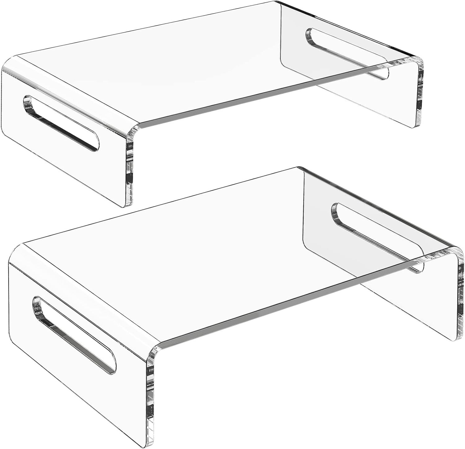 2 Pack Monitor Stand Riser Acrylic Monitor Stand for Computer Laptop Printer ...
