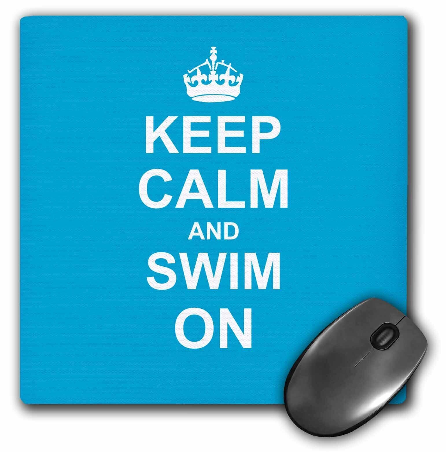 3dRose Keep Calm and Swim on - blue carry on swimming - hobby or pro Swimmer gif