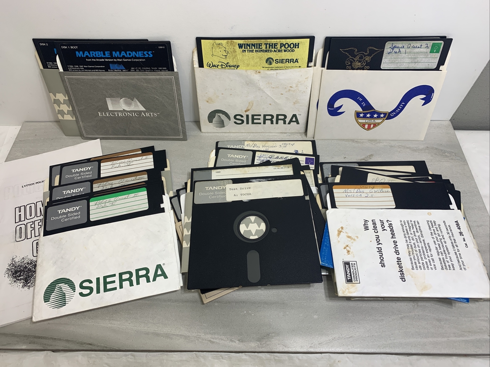 Lot Of 32 Pcs Used 5.25” Floppy Disks Sold as Blanks 1980’s Computer Games