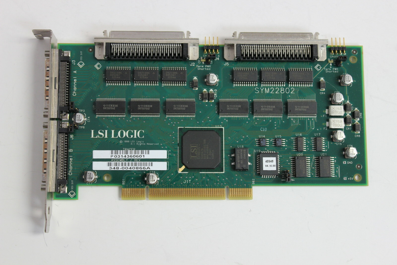 LSI LOGIC 348-0040866A SYM22802 PCI SCSI ADAPTER BOARD WITH WARRANTY