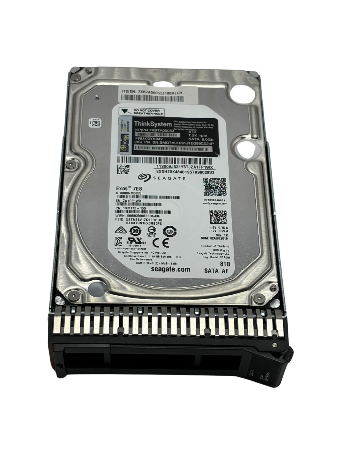 FOR Lenovo ThinkSystem 00YK042 7XB7A00053 8TB 7.2K SATA 6G 3.5" HDD Hard Drive
