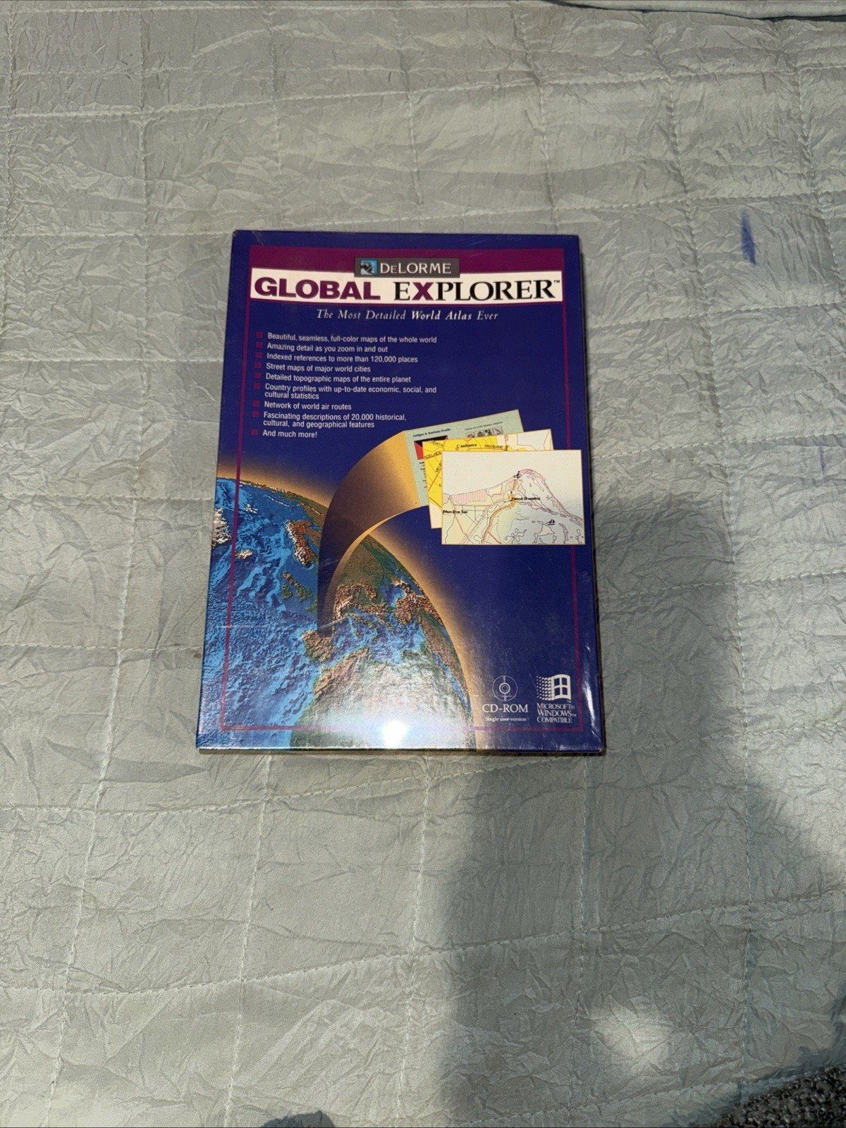 1993 Delorme Global Explorer World Atlas, PC, New/Sealed In Box, Perfect Shape