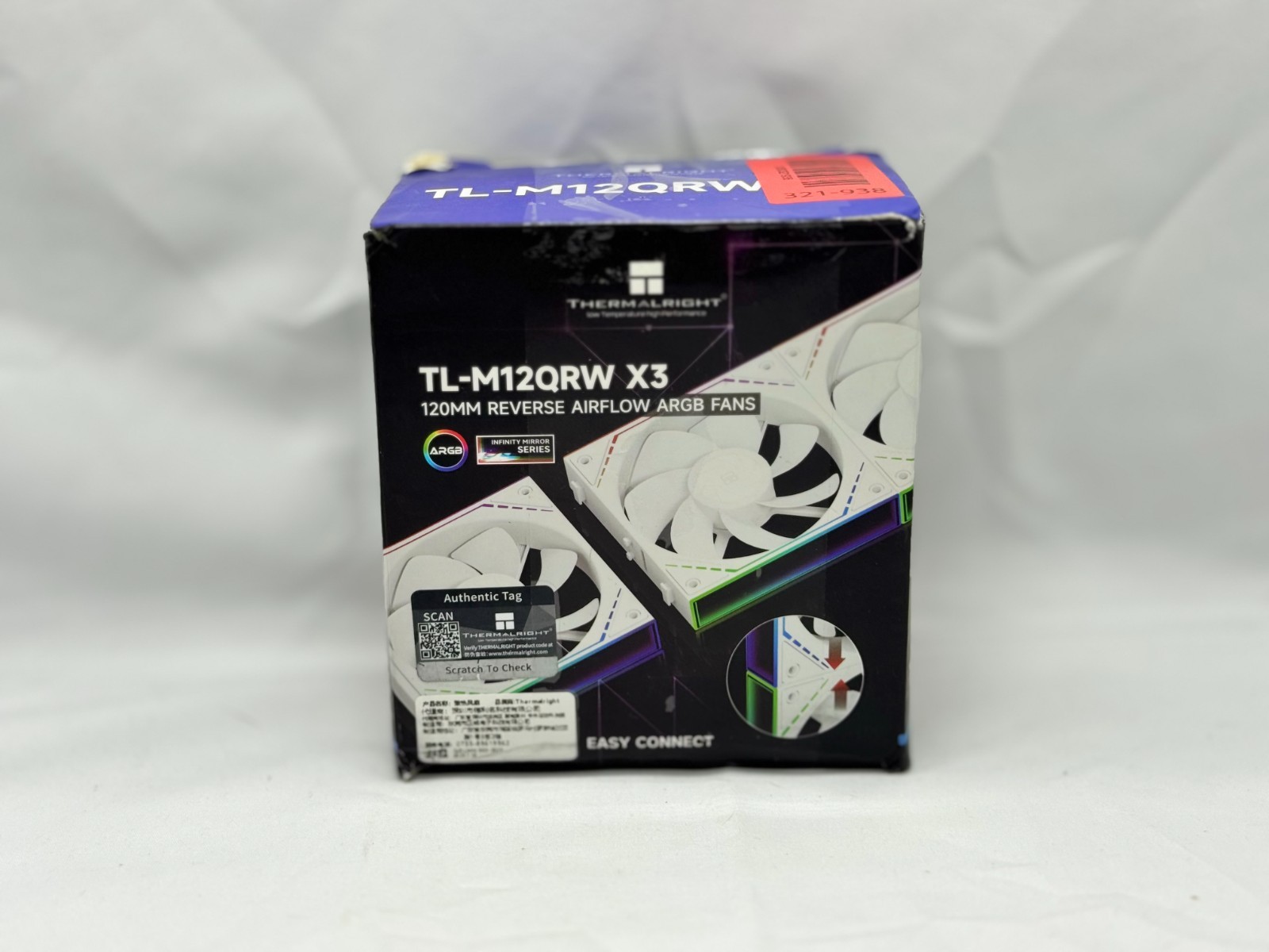 Thermalright TL-M12QRW X3 120mm Reverse Blade ARGB PWM PC Case Fans