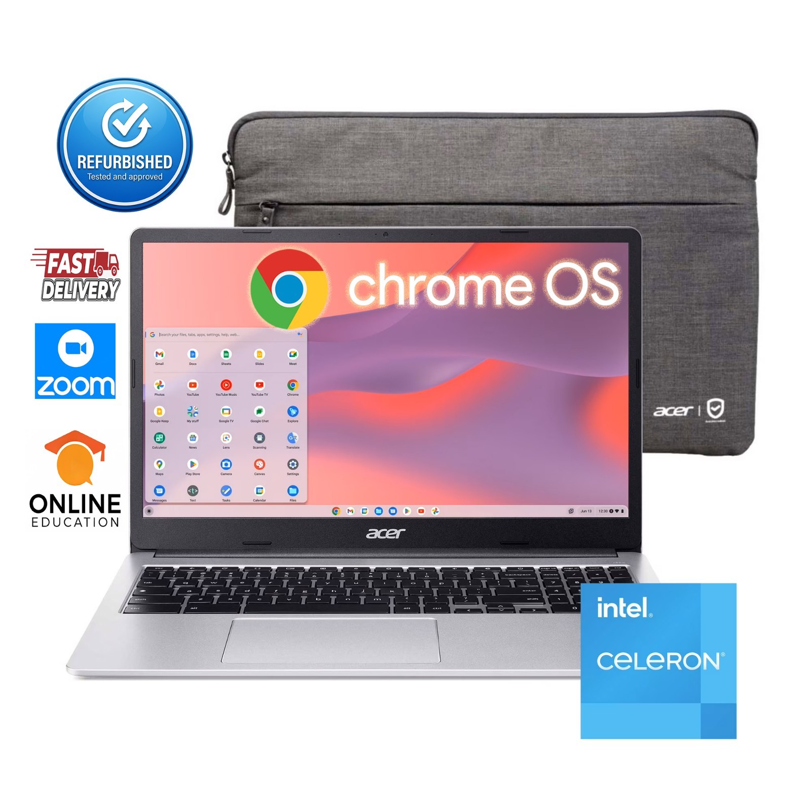 Acer 15.6" Chromebook FHD Celeron N4500 4GB 64GB UHD✅Professional Refurbished