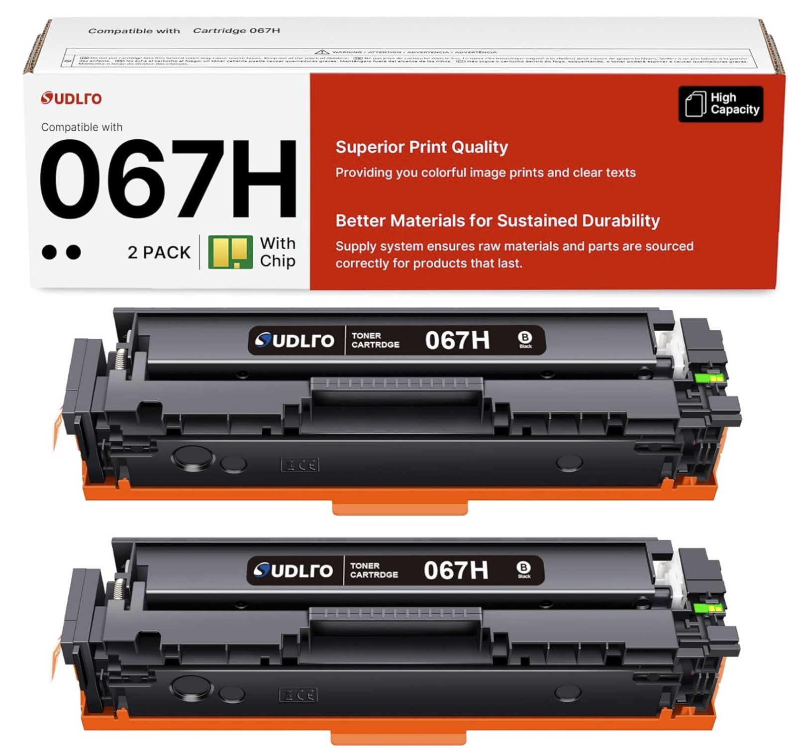 067H Black Toner Cartridge High Yield for ImageCLASS Printers - 2 Pack