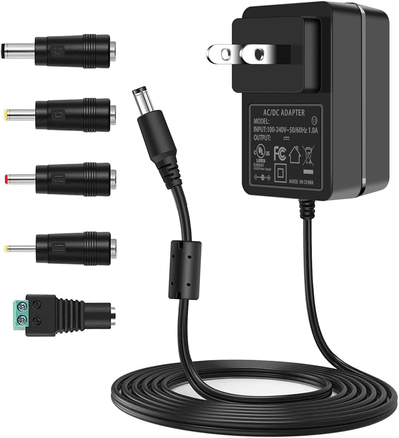 9V 1.5A Power Supply DC Cord, 13.5W Adapter Center Positive 