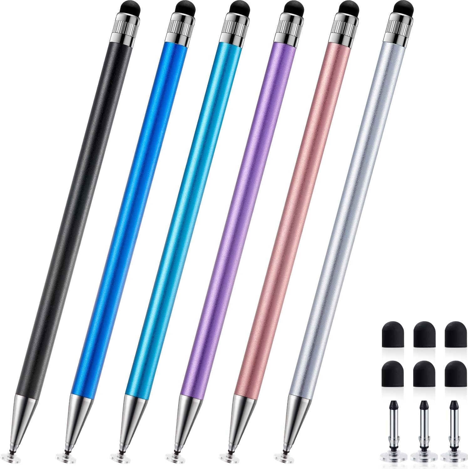 ChaoQ 2-in-1 Stylus Pen for Touchscreen, 6pcs High Sensitivity and Precision Sty
