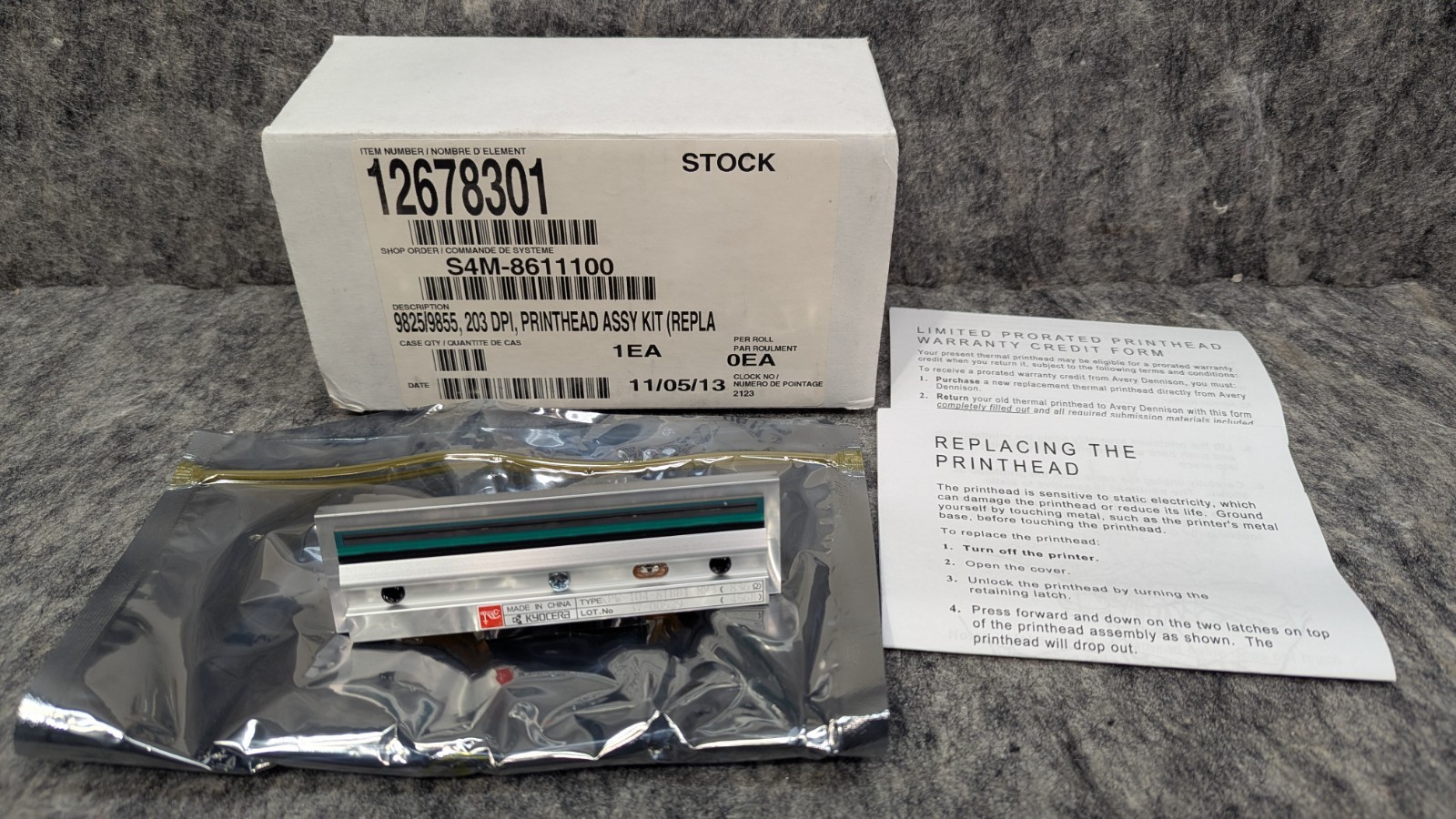 Genuine Thermal Printhead Kit - Avery 9820 9825 9850 9855 Barcode Label Printer