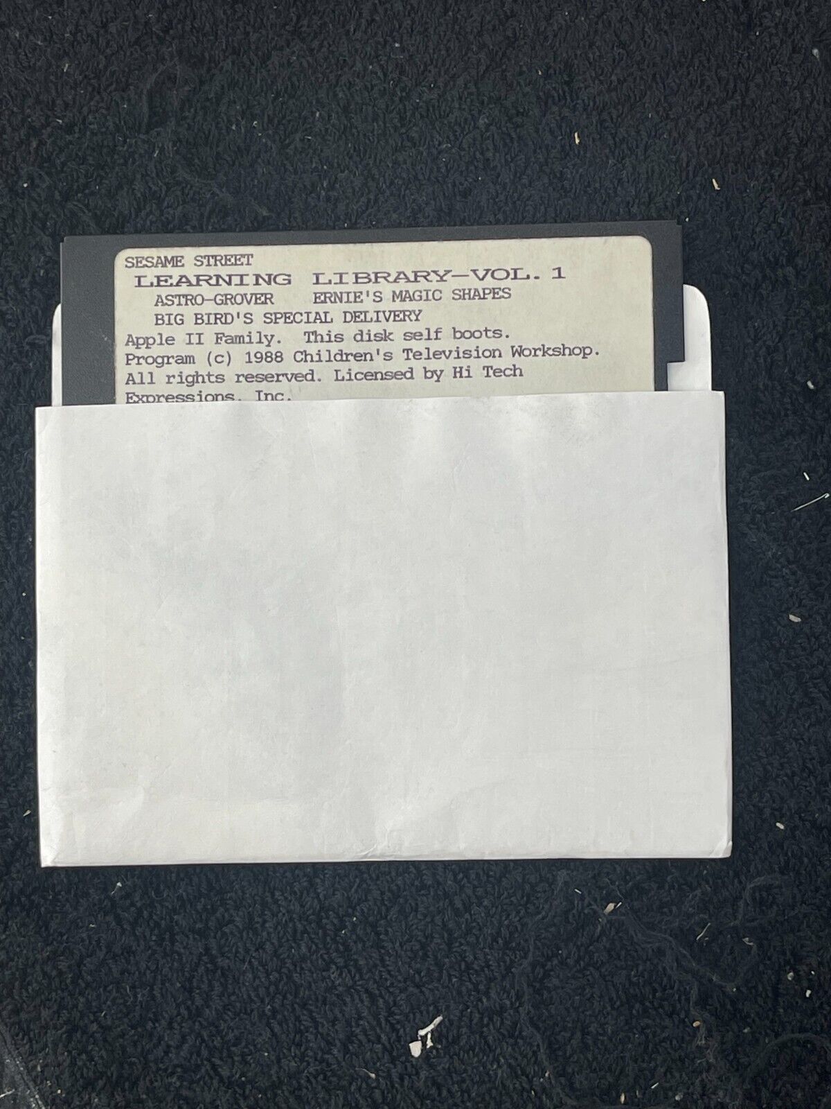 Sesame Street Learning Library Vol 1 for the Apple II Family 5.25 Media