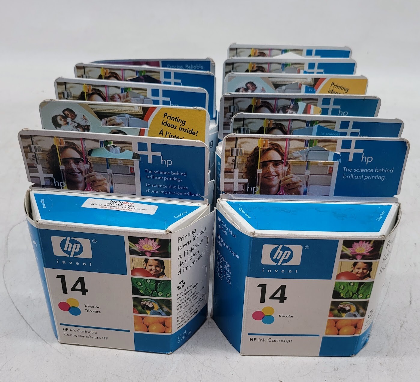 Lot of 12 HP 14 C5011DN Tri Color C5010DN Print Cartridge INK EXP 2007