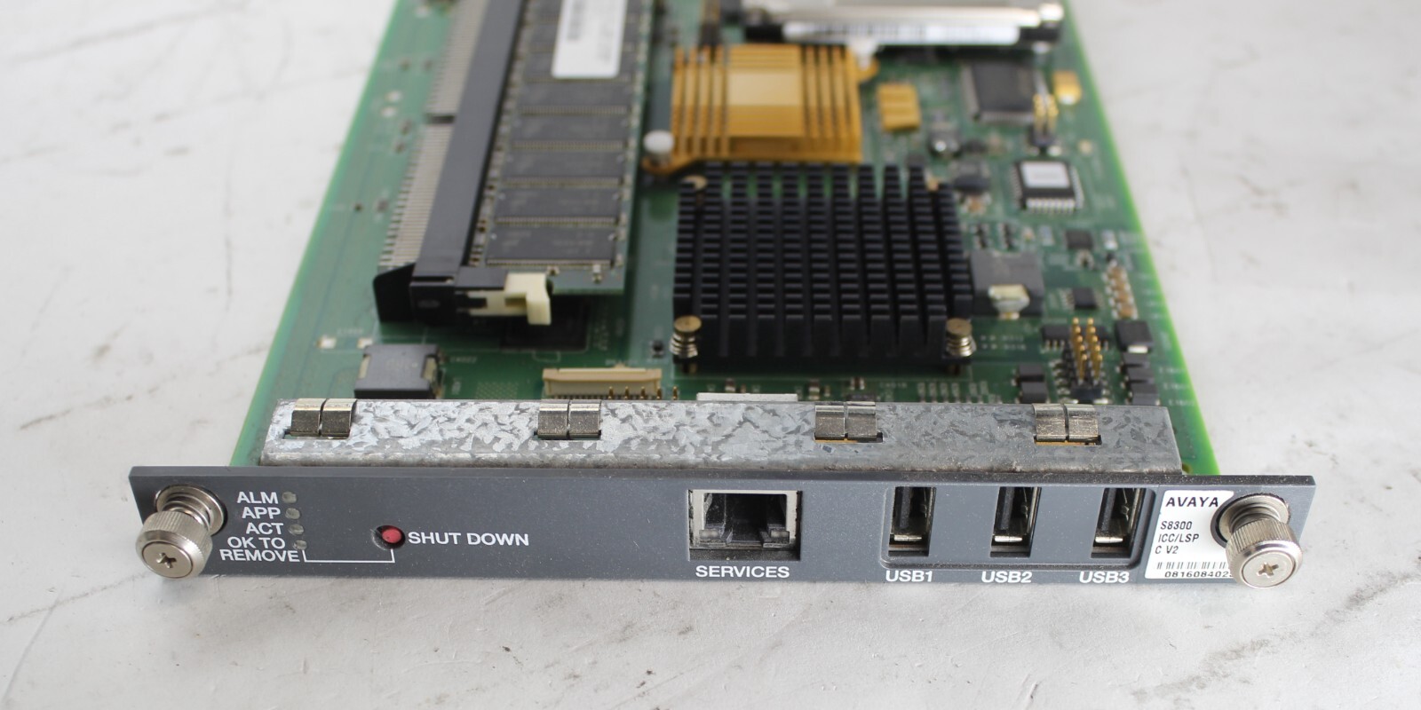 Avaya S8300 Board ICC/LSP C V2 Media Server Card w/ 40GB HDD 1GB RAM 4GB FLASH