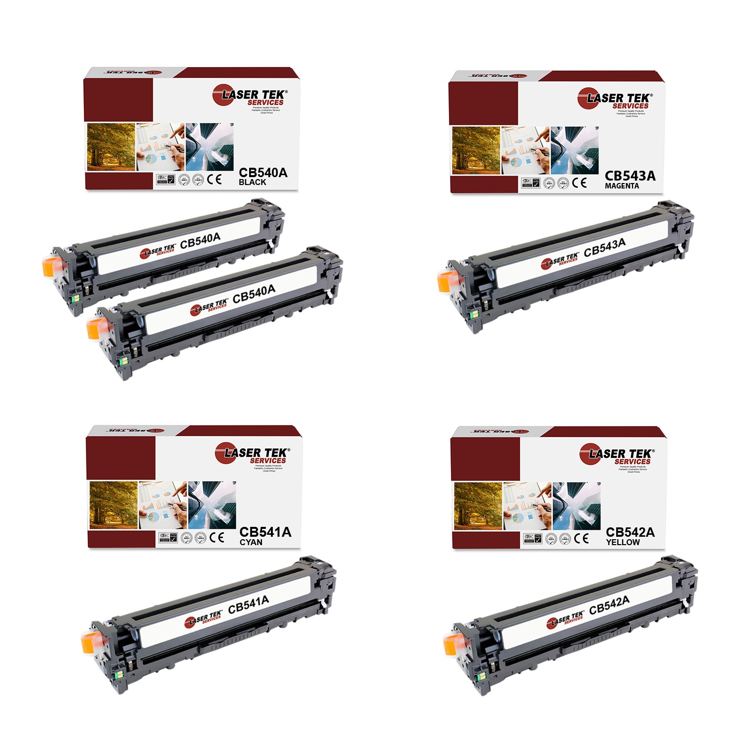 5Pk LTS 125A B C M Y Compatible for HP LaserJet CP1215 CP1515N Toner Cartridge