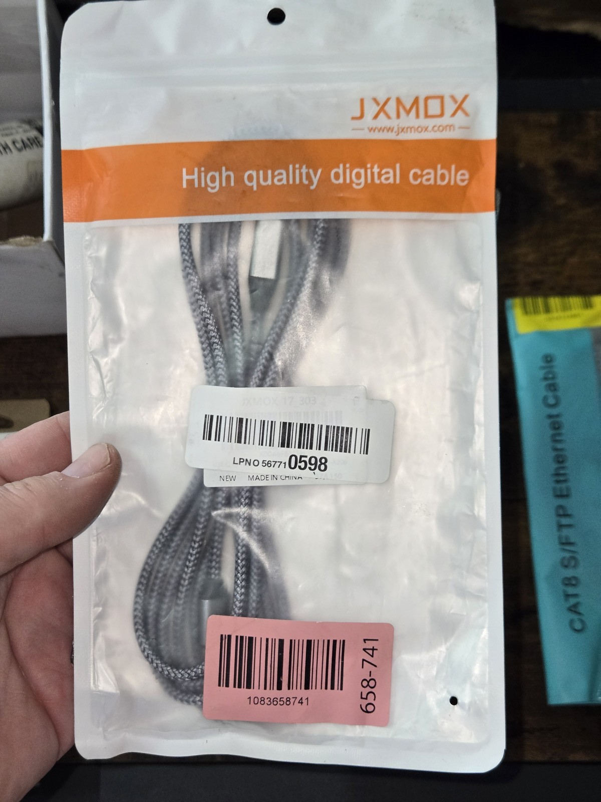 JXMOX USB-C to USB-B printer cable, gray, 2m, two-pack