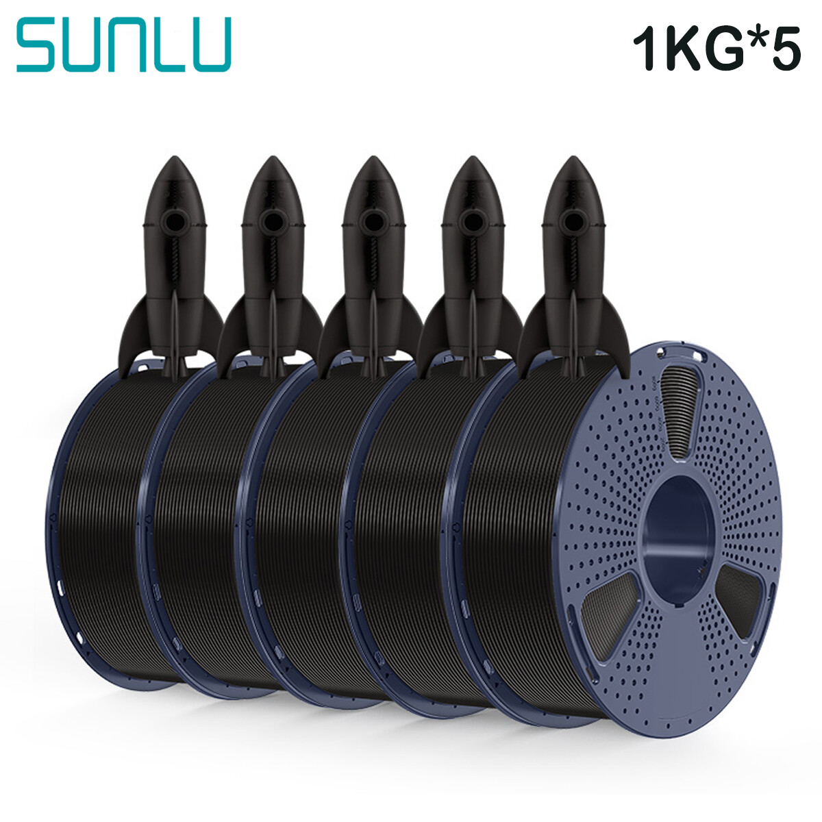 SUNLU 5x1KG PLA/PLA+2.0/SILK/PETG/ABS/TPU 3D Printer Filament 1.75mm 1KG/Spool