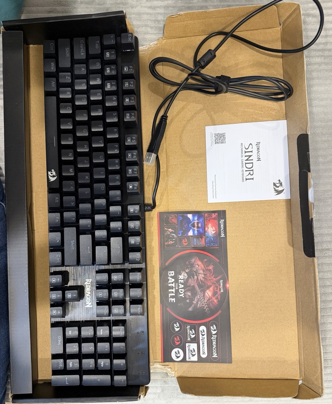 Redragon SINDRI Mechanical Gaming Keyboard RGB LED Wired Full Size OPEN BOX