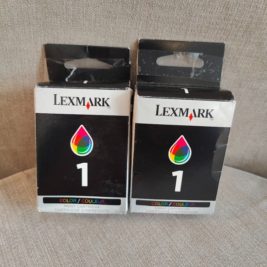Lot of 2 Lexmark 1 Series Color Print Cartridges