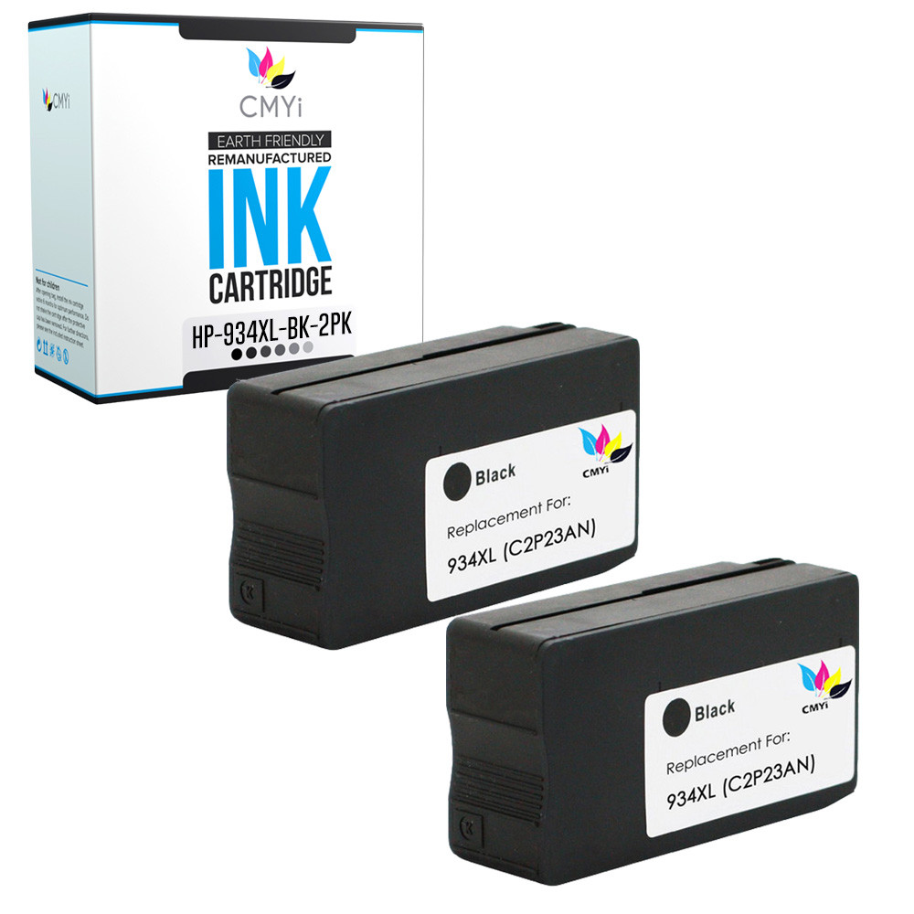 2 PK 934XL Ink Cartridges for HP 934 XL Black C2P23AN Cartridge Officejet Pro
