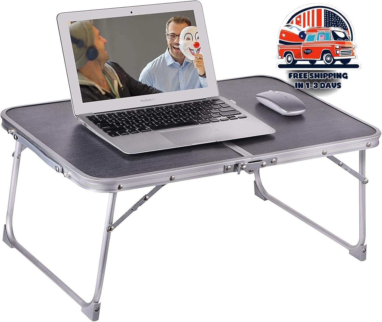 Mesa De Ordenador Escritorio Para Cama Laptop Portatil Plegable Con Ventilador