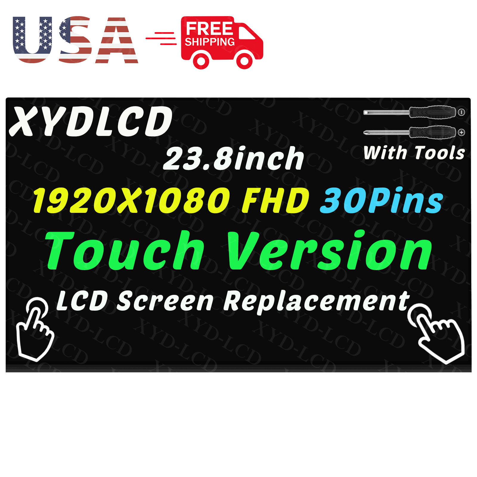 24" for HP 24-F0019 24-F0019HK All-in-One LCD Touch Screen Display Borderless A+