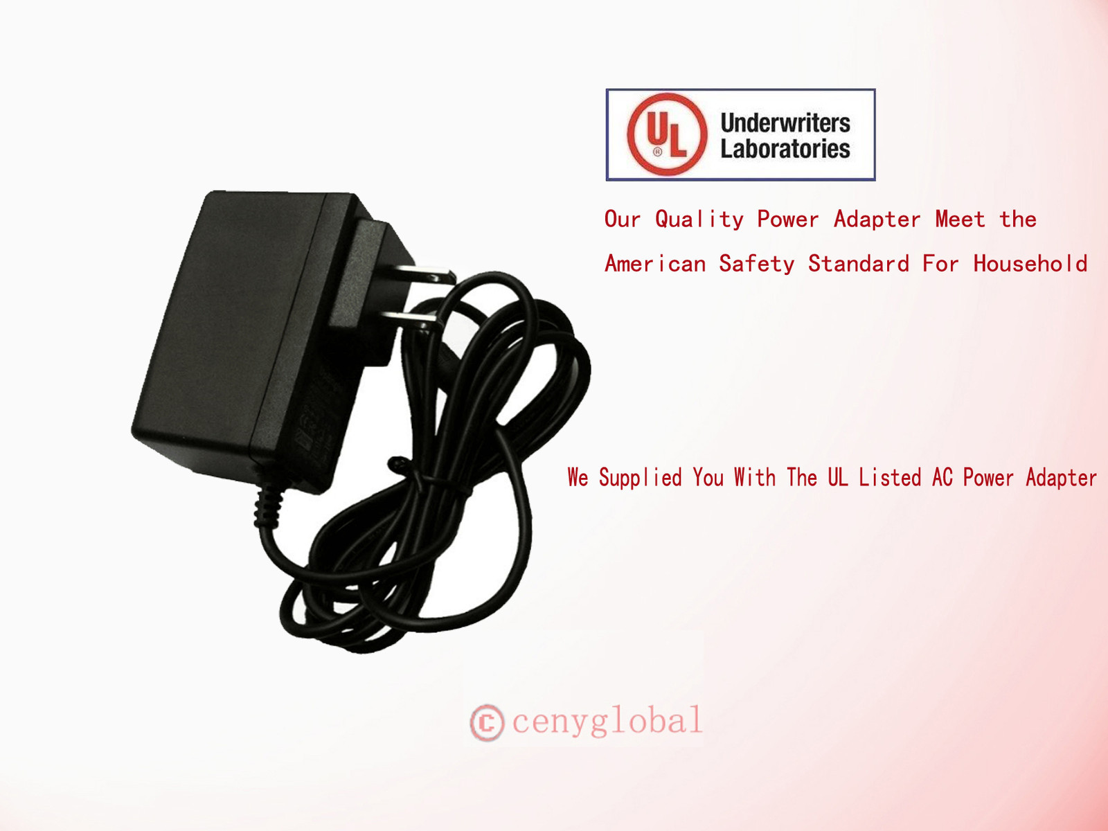 UL Listed 100-240V AC to DC 5V 6V 9V 12V 4.0 x1.5mm Adapter Power Supply Charger