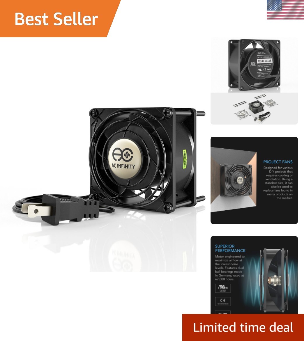 Compact AXIAL Muffin Fan 3" – Long-Lasting, Silent Operation for DIY Projects