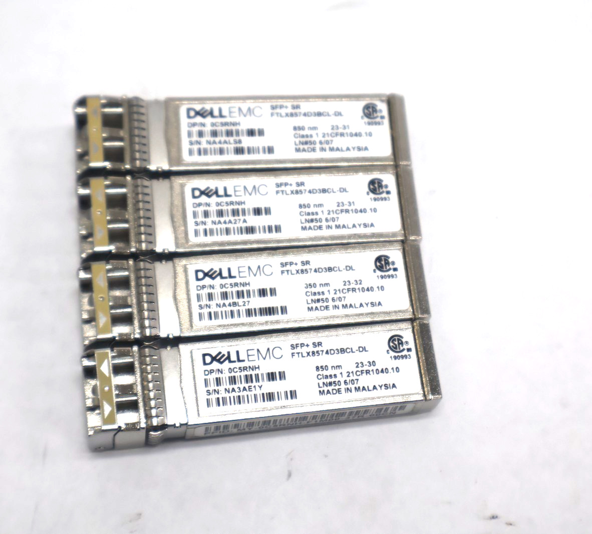 Lot of 4 Dell EMC SFP+ SR FTLX8574D3BCL-DL Transceiver Module 0C5RNH NEW Open Bo