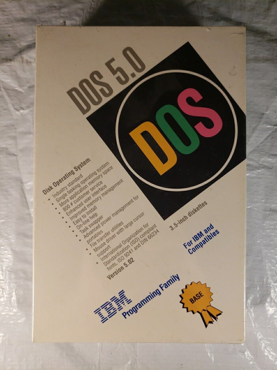 Microsoft MS DOS 5.0 IBM 3.5 inch Diskettes IBM and Compatibles 1992 New In Box