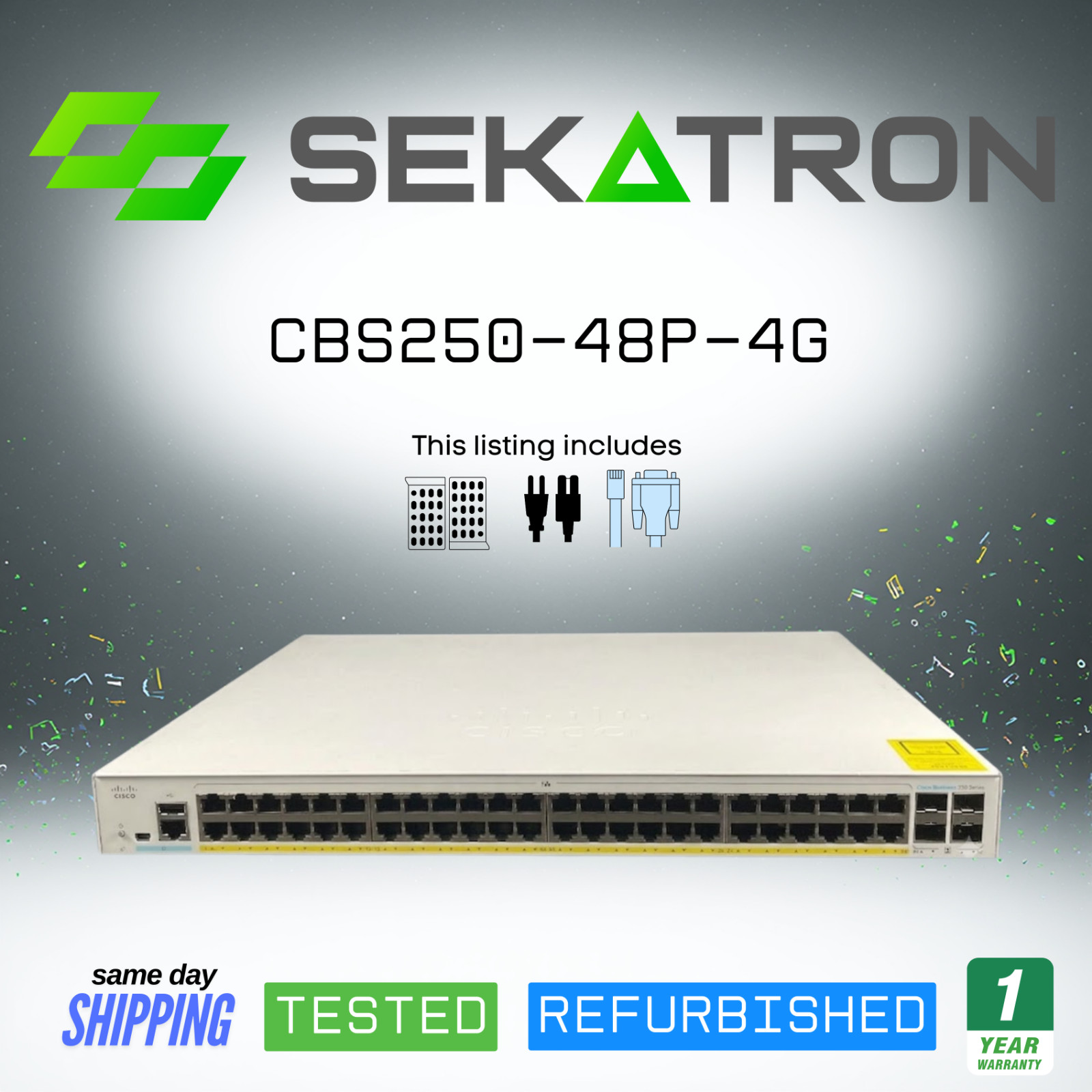 🔀 Cisco CBS250-48P-4G 48-Port Gigabit PoE+ Smart Switch • 4× Gigabit SFP ⚡