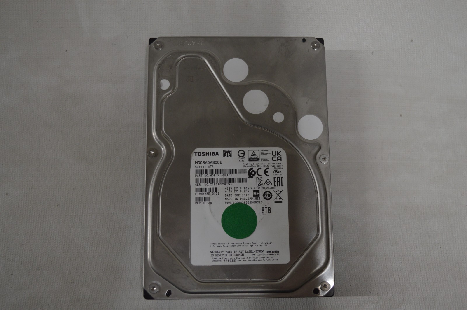 Toshiba 8TB 3.5" SATA 7200 RPM Internal Hard Disk Drive HDD MG08ADA800E