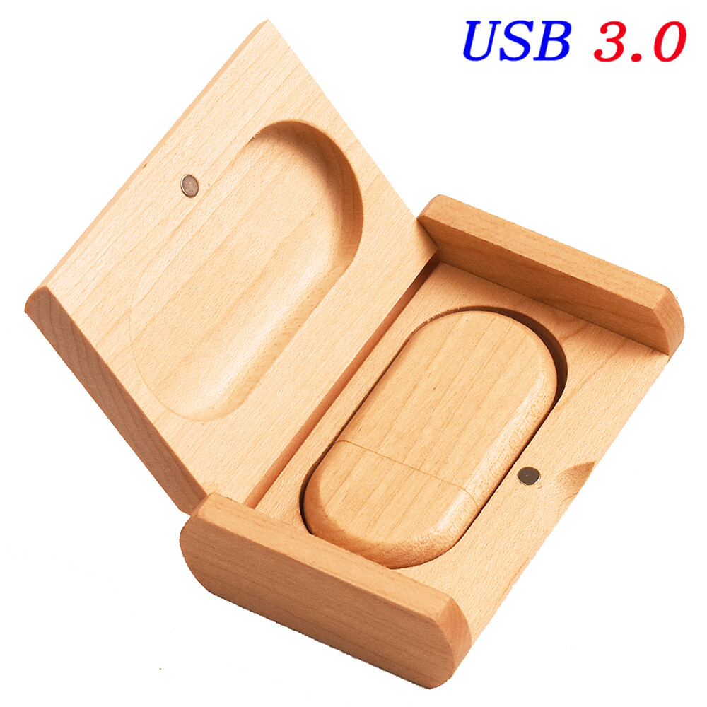Bulk 5x 32GB USB 3.0 Flash Drive Wooden Gift Box Free Engraving Wedding PenDrive