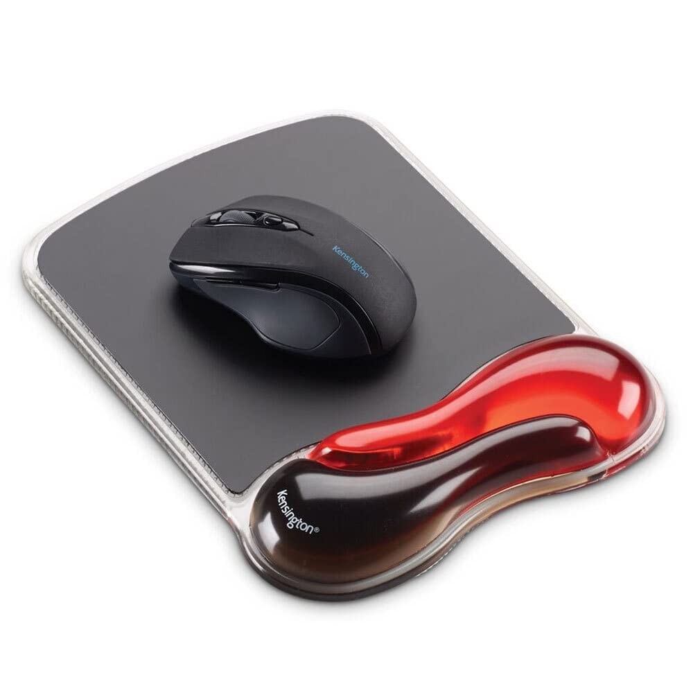 Kensington Duo Gel Mouse Pad with Wrist Rest - Red 9.5L x 7.3W inches,