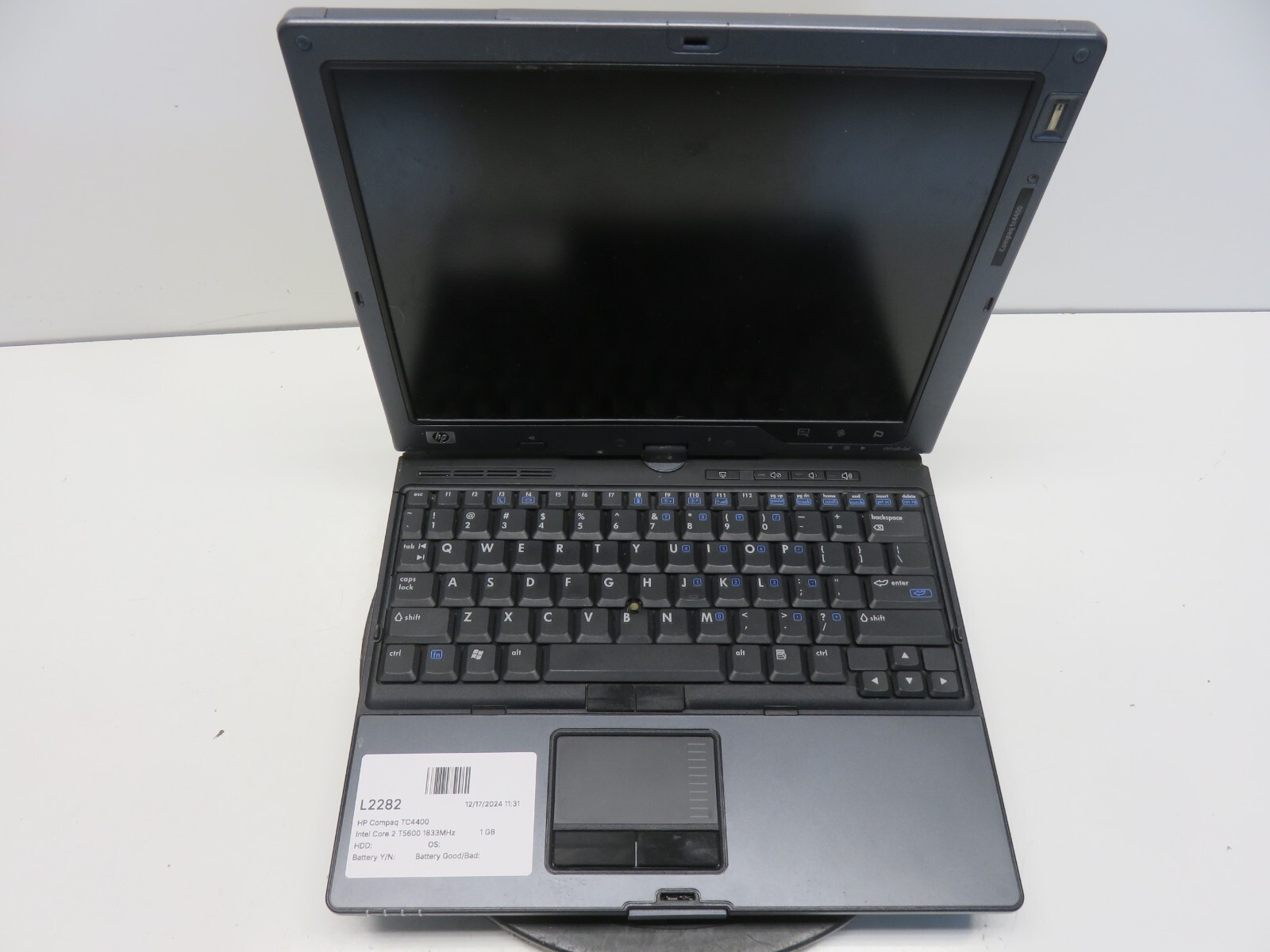 HP Compaq TC4400 Intel Core 2 T5600 1833MHz 1 GB NO HDD No Batt