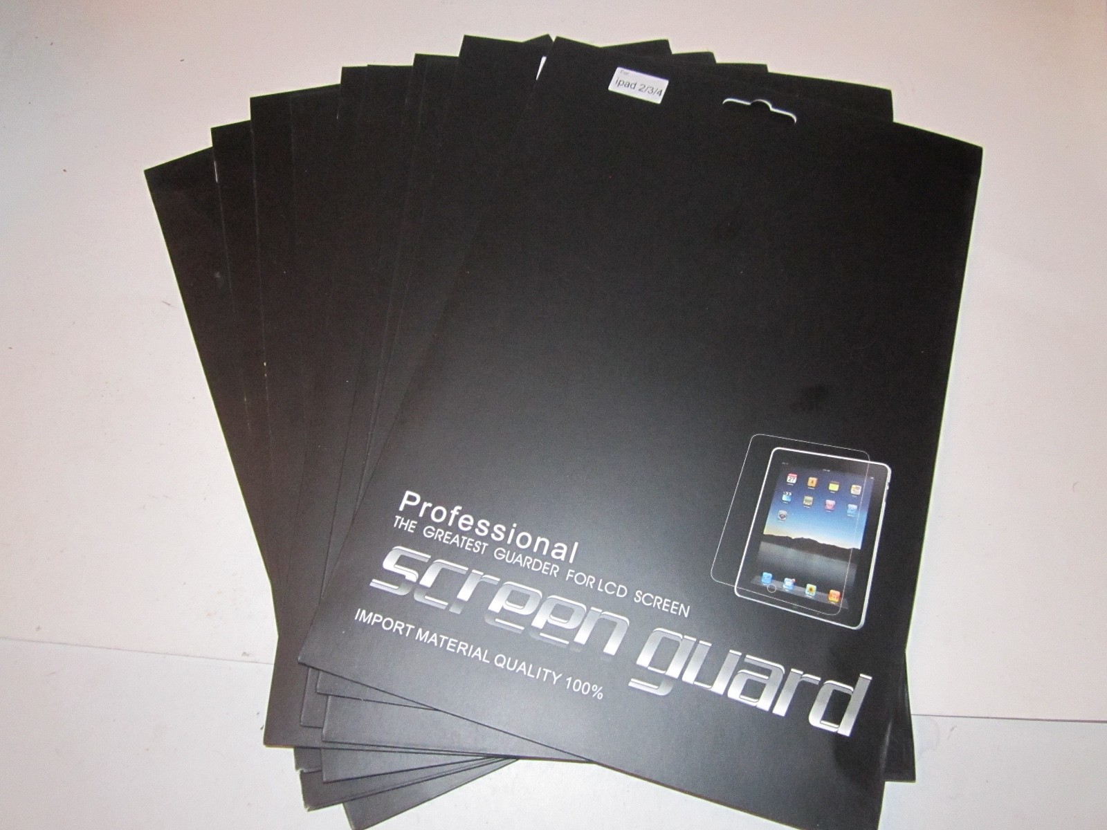 LOT OF 10 PROFESSIONAL SCREEN LCD GUARD IPAD PROTECTOR FOR APPLE IPAD 2,3, OR 4 