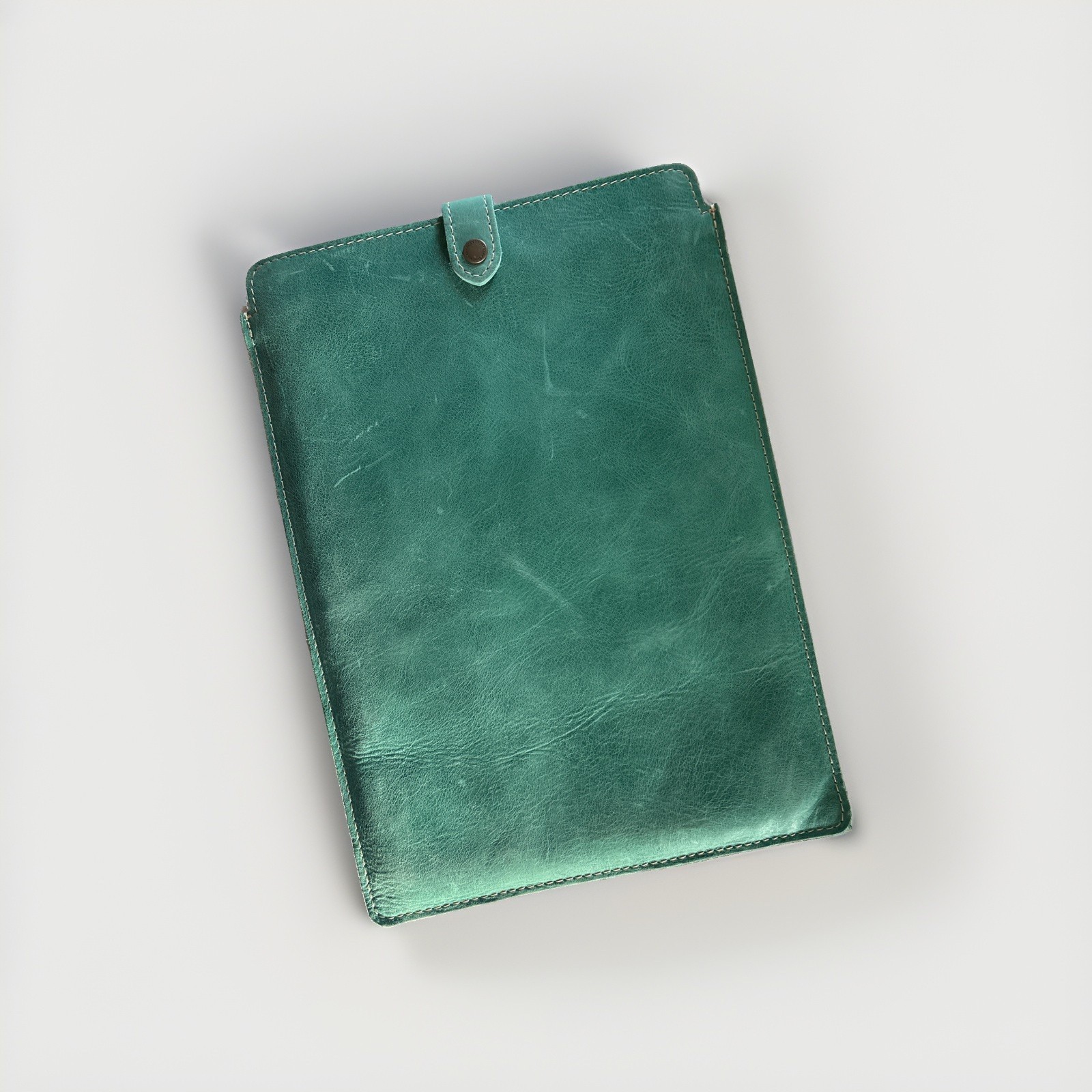 Portland LEATHER Laptop/Ipad Sleeve Green Genuine Leather