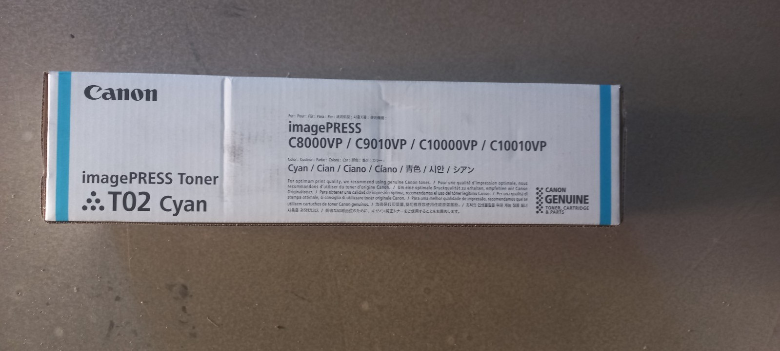 Genuine CANON T02 CYAN TONER CARTRIDGE IMAGEPRESS C8000 C9010 C10000 C10010 VP