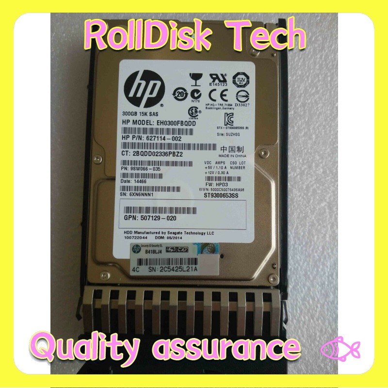 HP 627117-B21 627195-001 627114-002 EH300FBQDD 300GB 2.5'' 15K 6G G7 DP SAS HDD
