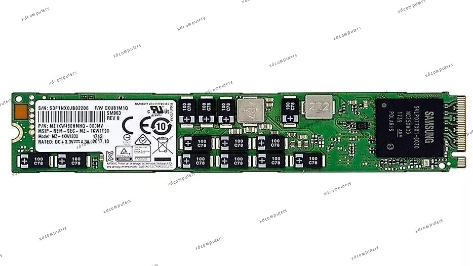Samsung SM963 Series 480GB SSD M.2 MLC PCIe 22110 MZ-1KW4800 Solid State Drive