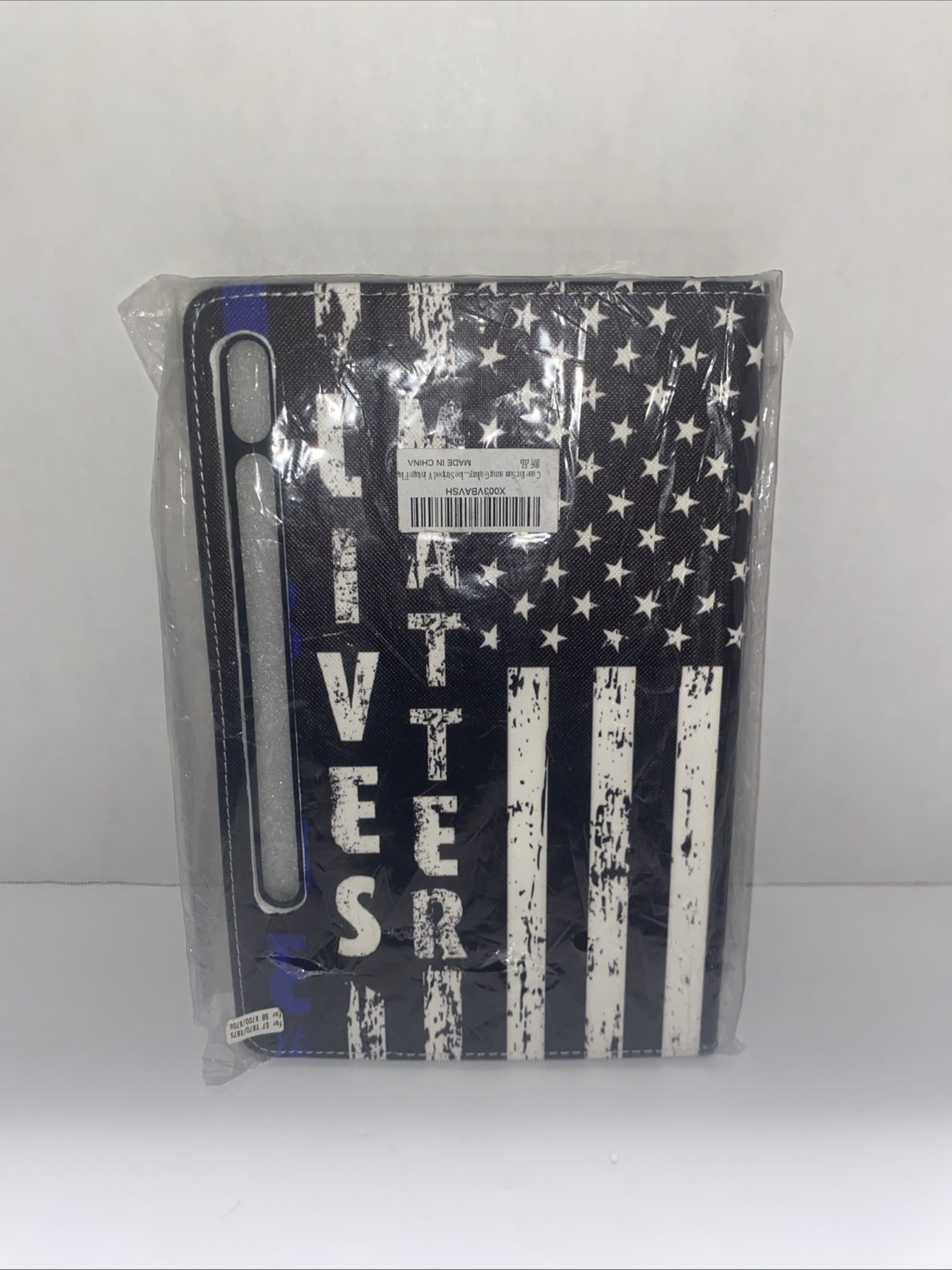 ￼Tablet Case for Sam sung Galaxy... blue Lives matter  Striped V in tage Fhg