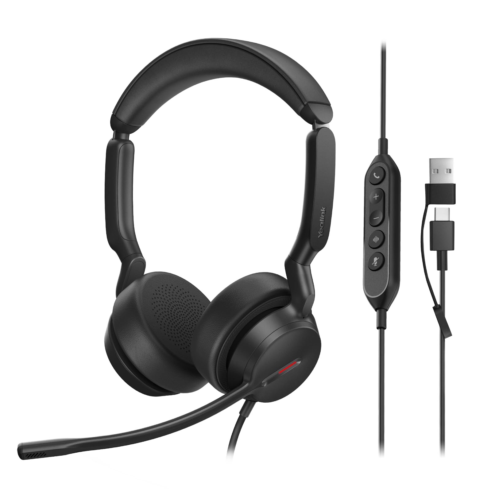 Yealink UH44 Wired USB Headset for Information Not Available, Black Dual
