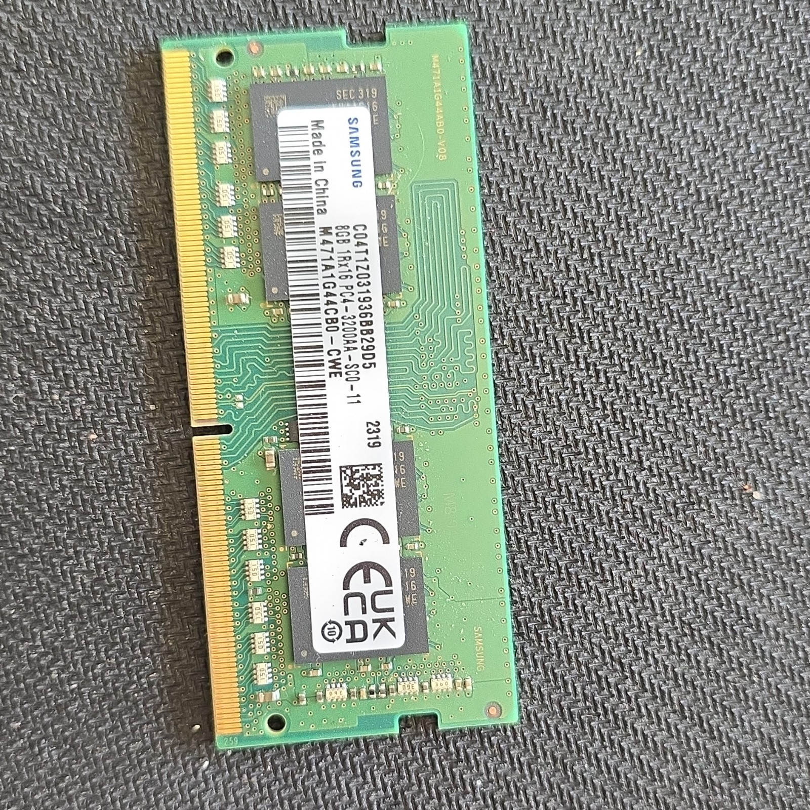Samsung 4GB DDR4 SO-DIMM PC4-3200 260-Pin ECC Laptop RAM M471A1G44AB0-CWE