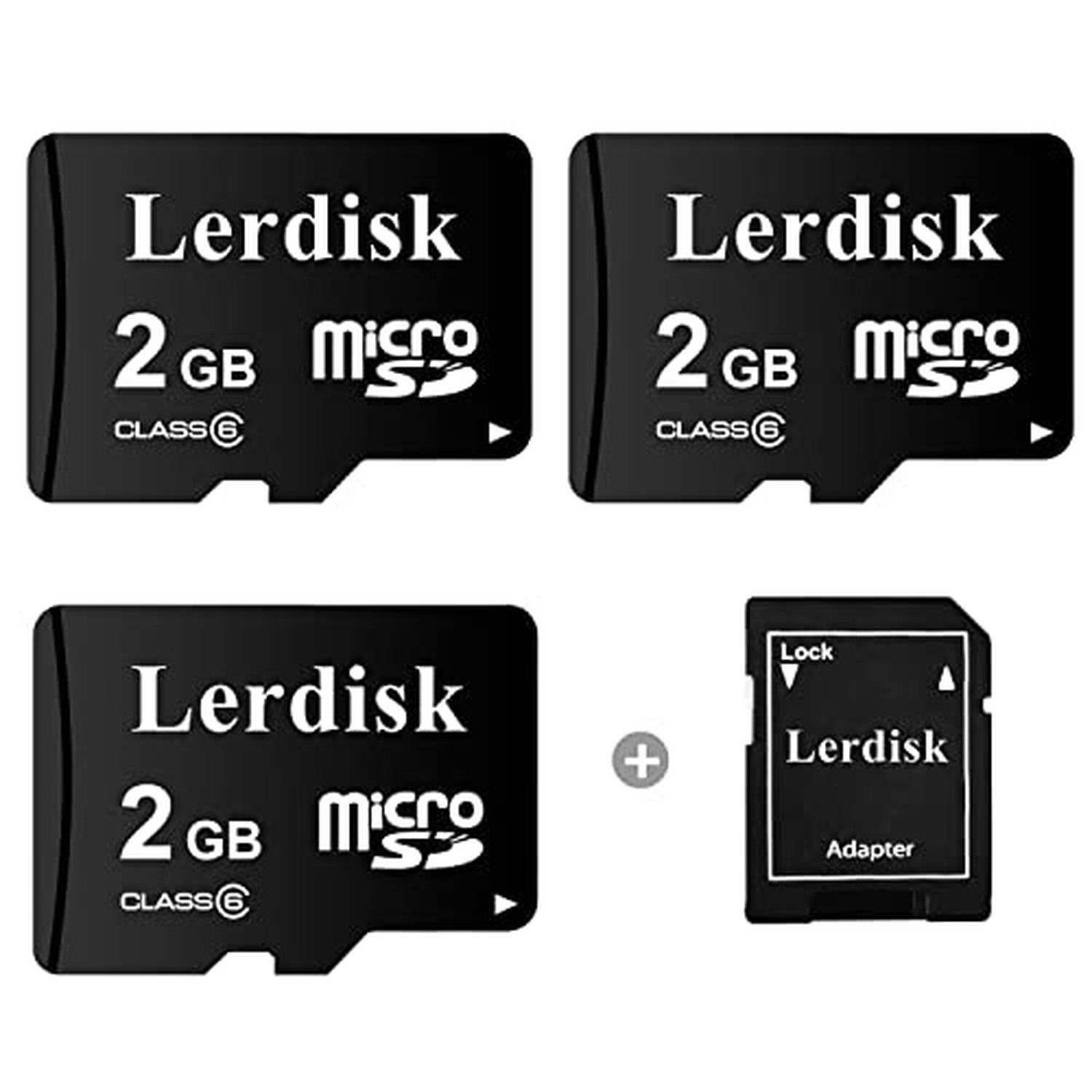 Factory Wholesale Micro SD Card 2GB Pack of 3 in Bulk MicroSD C6 with SD Adap...