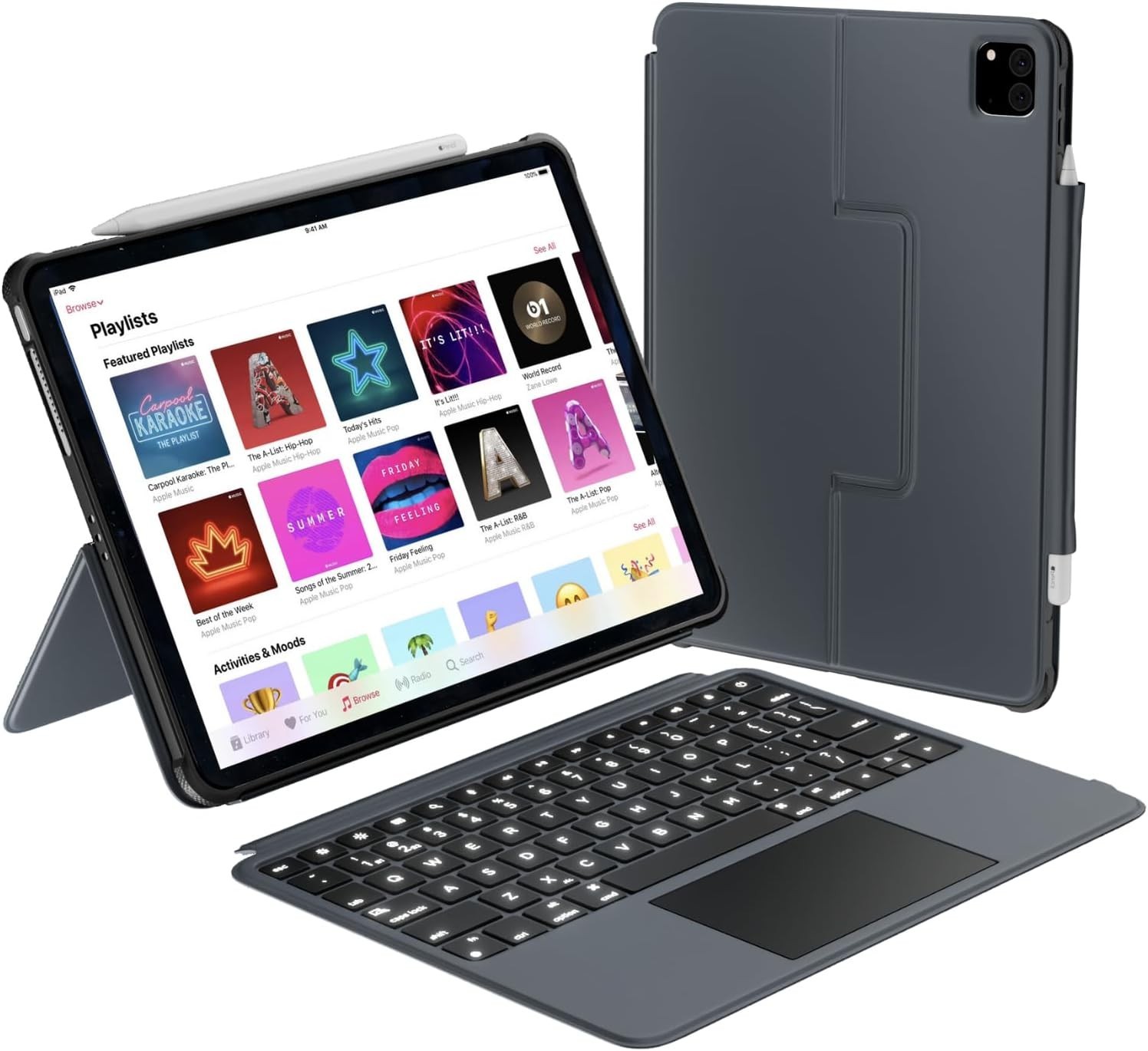 Macally iPad Air 13 Inch Case Keyboard (M3, 2025/M2, 2024) |iPad Pro 12.9