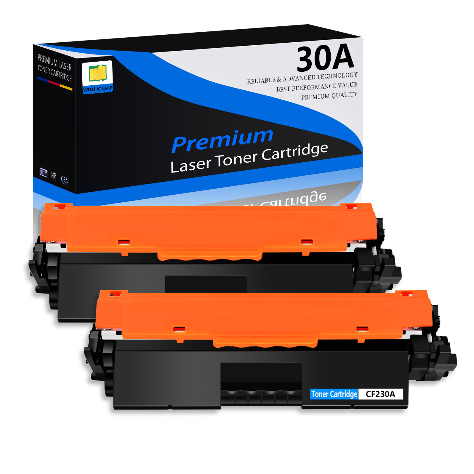 2PK CF230A BK Toner Cartridge for HP 30A LaserJet Pro MFP M227fdn M203dw M203dn