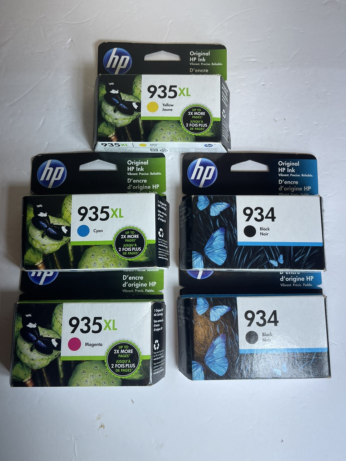 Genuine HP BUNDLE SETS(2)Black 934 &(1) Each 935XL Cyan Magenta&Yellow Exp 2023