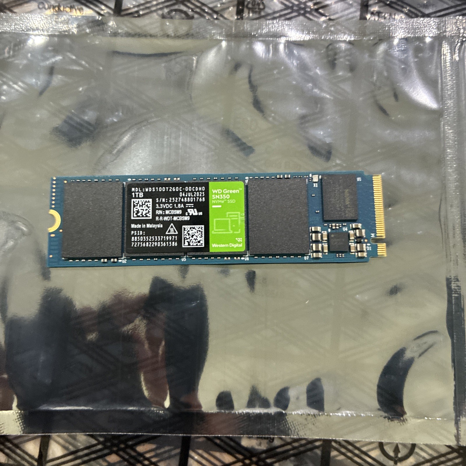 WD Western Digital 1TB M.2 NVMe SSD WDS100T2G0C-00CDH0 100% HEALTH 19 HOURS