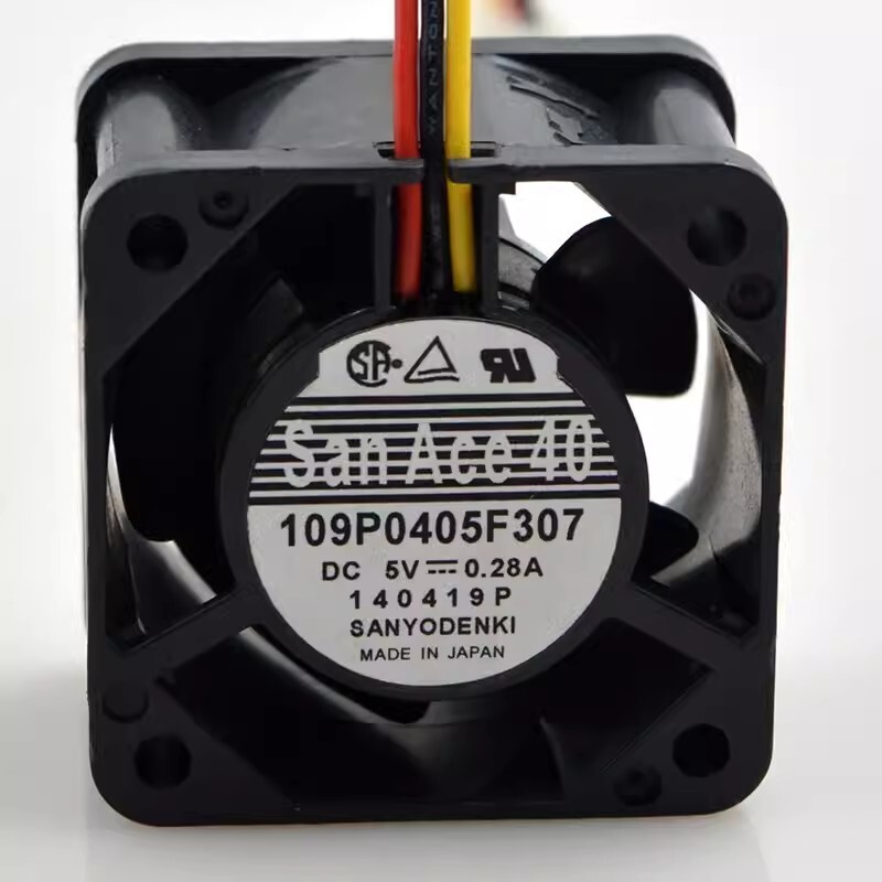 Sanyo 109P0405F307 4028 DC5V 4CM 0.28A 3-Wire Cooling Fan