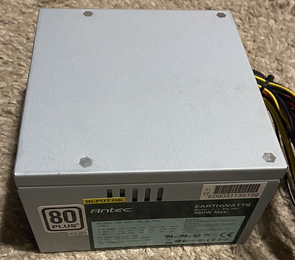 Antec Earthwatts EA-380 PSU EA380 380W Power Supply 80 Plus - SP1