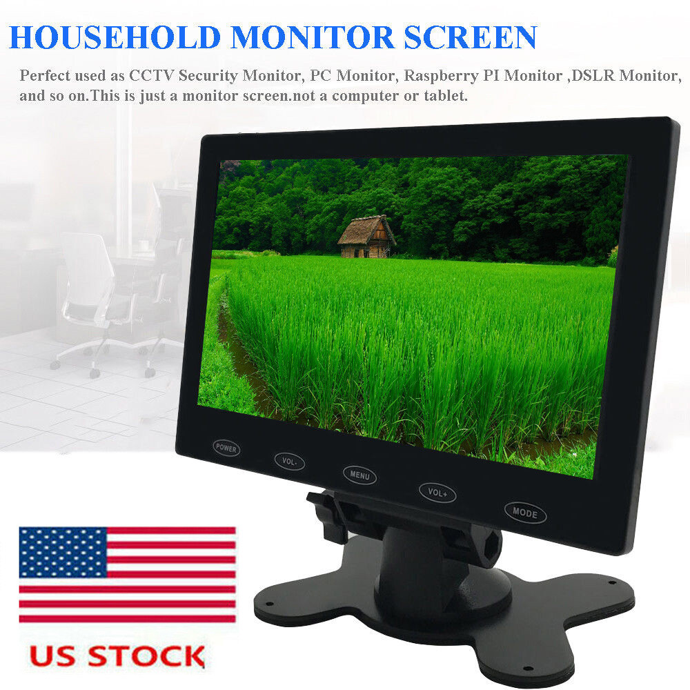 Mini 7" Portable CCTV Security Monitor DSLR Raspberry Pi PC Display AV VGA HDMI