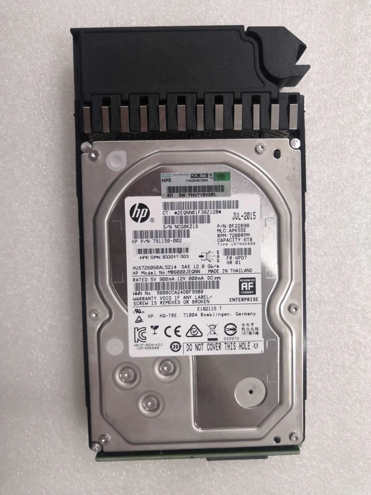 1PCS HP J9F43A 787643-001 6T 12G 7.2K P2000 MSA2000 Storage Hard Drive