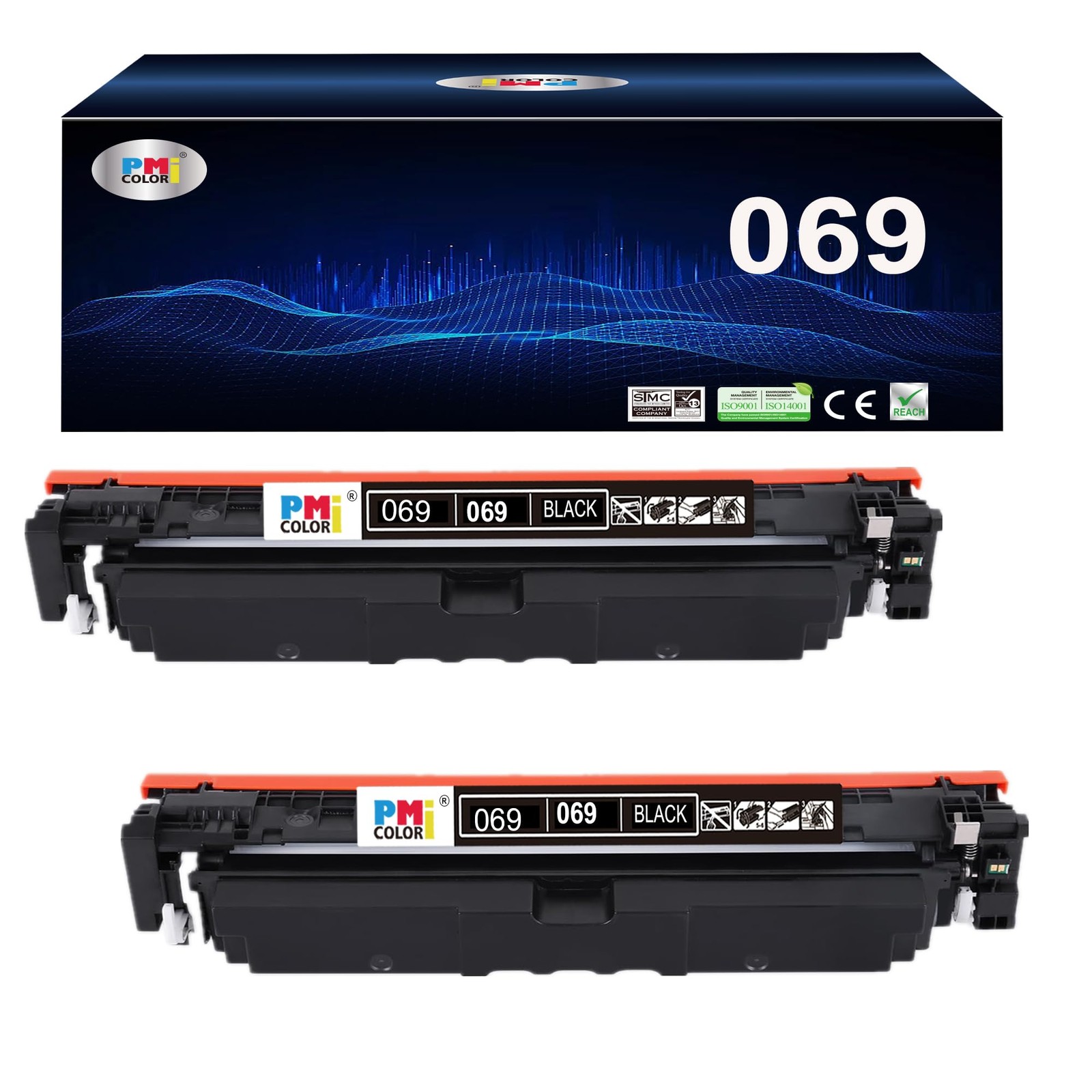 PM Colori 069 Black Toner Cartridge Replacement for Canon 069